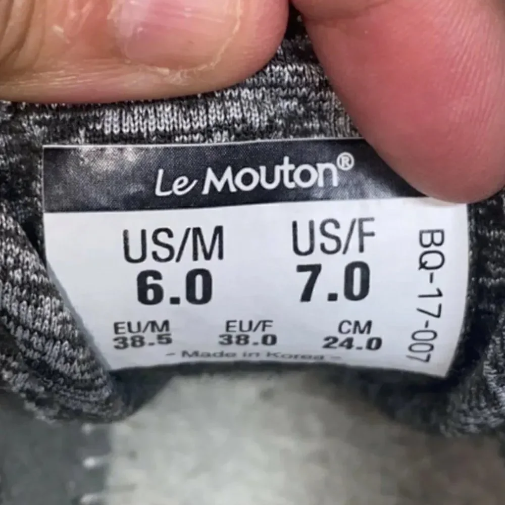 Le Mouton‎ Classic Wool Lightweight Sneakers Heather Grey Women's 7